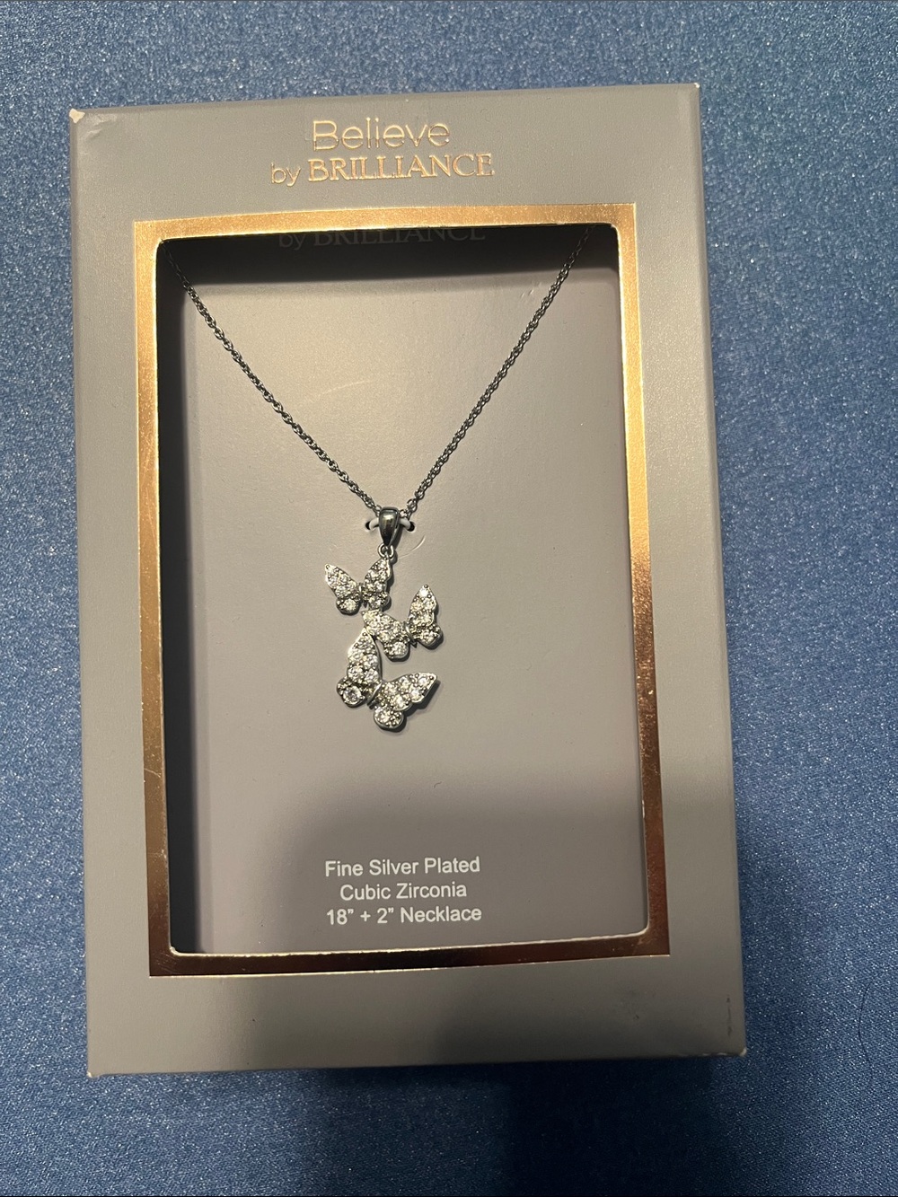 Believe by Brilliance Silver Plated Butterfly Pendant Necklace - Silver